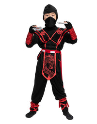 Ninja Dragon Red Costume Outfit Set for kids Halloween Dress Up Party
