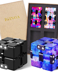 IGINOA 4 Packs Infinity Cube Fidget Toy Stress Relieving Fidgeting Game for Kids and Adults,Cute Mini Unique Gadget Anxiety Relief Kill Time Magic Puzzle Flip ADD, ADHD, Killing
