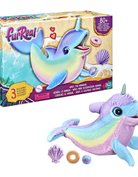 FurReal Wavy The Narwhal Interactive Animatronic Plush Toy, Electronic Pet, 80+ Sounds and Reactions, Rainbow Plush, Ages 4 and Up
