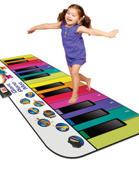 Kidzlane Floor Piano Mat for Kids and Toddlers | Giant 6 ft. Piano Mat, 24 Keys, 10 Song Cards, Built in Songs, Record & Playback, 8 Instrument Sounds | Musical Gift Toy for Boys & Girls Ages 3+
