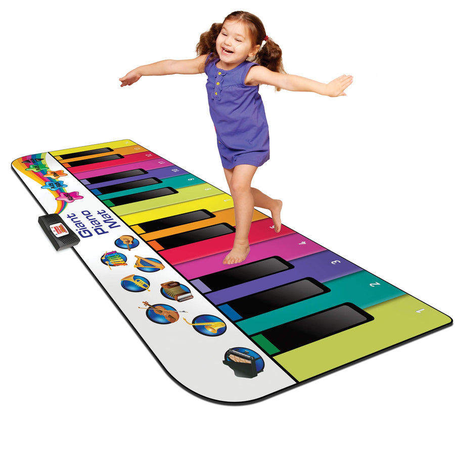 Kidzlane Floor Piano Mat for Kids and Toddlers | Giant 6 ft. Piano Mat, 24 Keys, 10 Song Cards, Built in Songs, Record & Playback, 8 Instrument Sounds | Musical Gift Toy for Boys & Girls Ages 3+