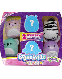 Squishville Mystery Mini-Squishmallows Plush - Wildlife Squad - Six 2-Inch Mini Plush Characters - Includes Michaela and Kiki Plus Four Mystery Figures - Irresistibly Soft, Colorful Plush

