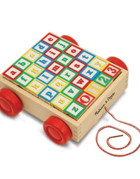 Melissa & Doug Classic ABC Wooden Block Cart Educational Toy With 30 1-Inch Solid Wood Blocks
