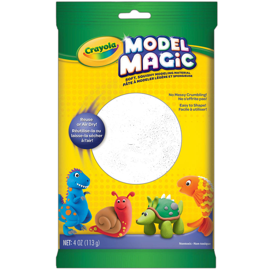 Crayola Model Magic White, Modeling Clay Alternative, At Home Crafts for Kids, 4 oz, Model Number: 57-4401