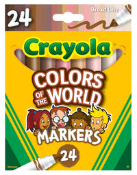 Crayola Colors of The World Markers 24 Count, Washable Skin Tone Markers, 24, Stocking Stuffers, Gift

