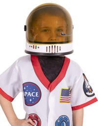 Astronaut Helmet with Movable Visor - Pretend & Play Toy for Dress Up Fun, Role Play Accessory, Birthday Party Favor Supplies, Girls, Boys, Kids and Toddler. White
