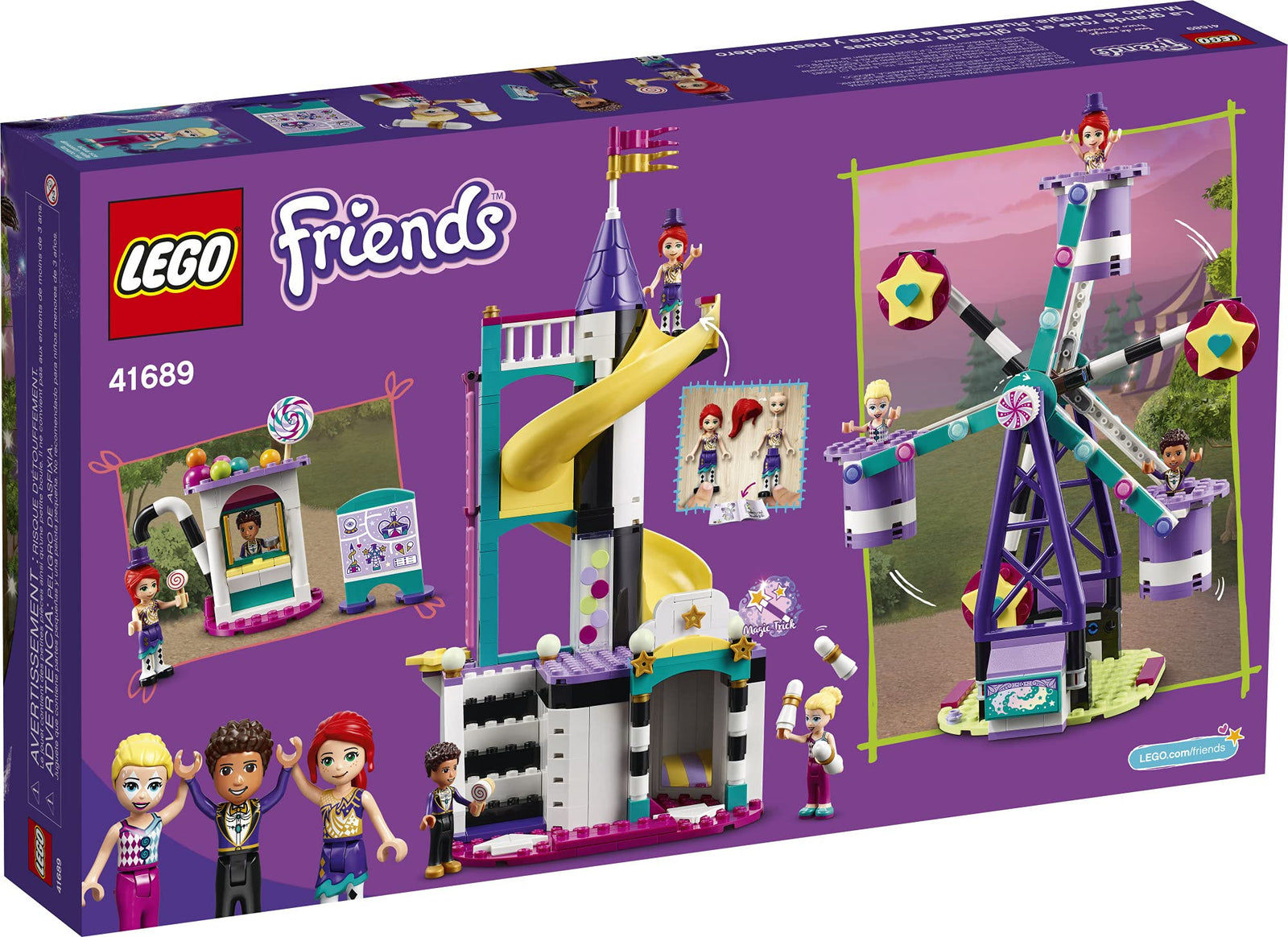 LEGO Friends Magical Ferris Wheel and Slide 41689 Building Kit for Kids Theme Park with 3 Mini-Dolls; New 2021 (545 Pieces)