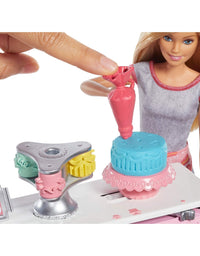 Barbie Cake Decorating Playset with Blonde Doll, Baking Island with Oven, Molding Dough and Toy Icing Pieces for Kids 4 to 7 Years Old [Amazon Exclusive]
