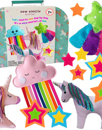 ARTIKA Sewing KIT for Kids, DIY Craft for Girls, The Most Wide-Ranging Kids Sewing Kit Kids Sewing Supplies, Includes a Booklet of Cutting Stencil Shapes for The First Step in Sewing. (Unicorn kit)
