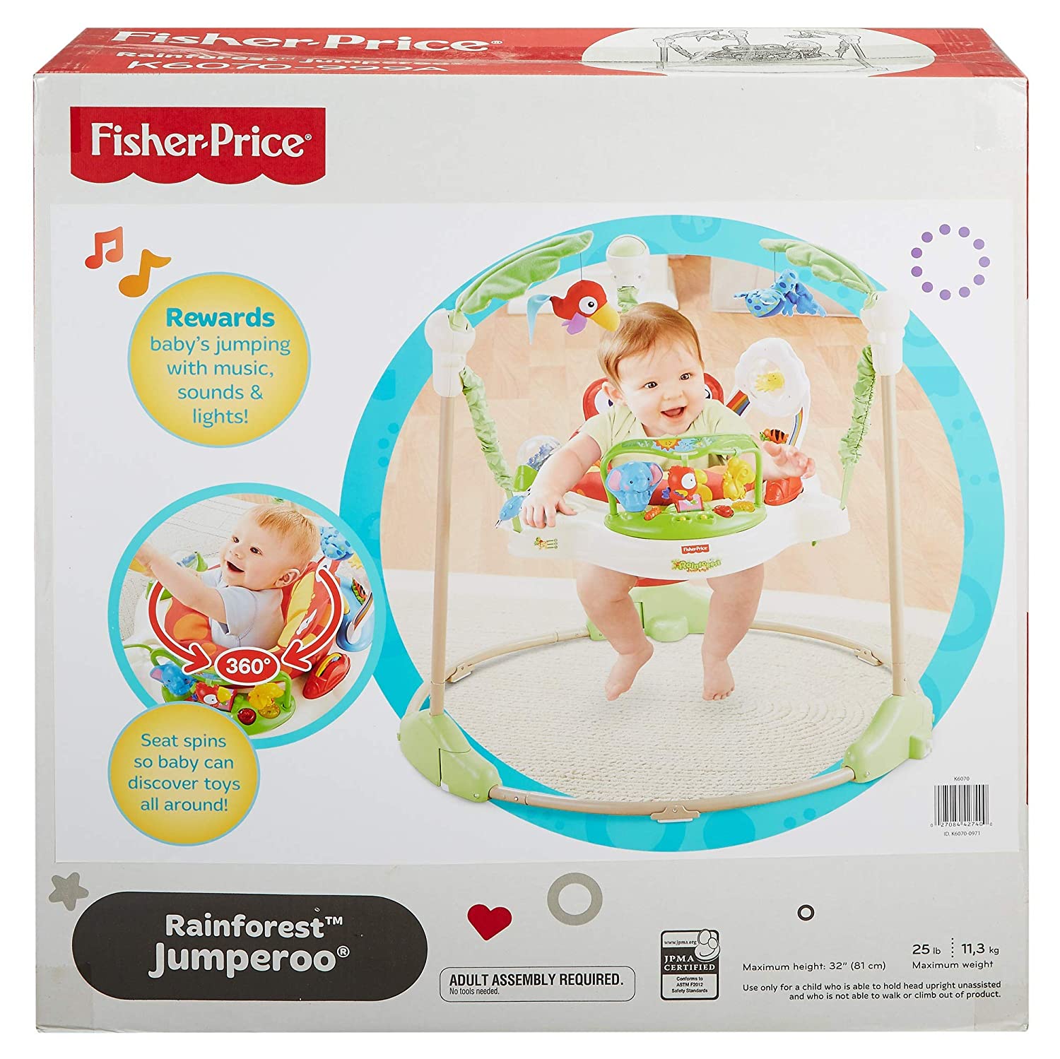 Fisher-Price Rainforest Jumperoo, 37x32x32 Inch (Pack of 1)