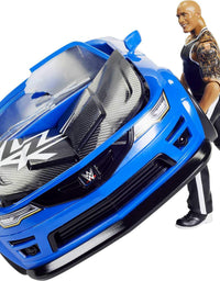 WWE Wrekkin’ Slam-Mobile Vehicle (13-in / 33.02-cm) with Rolling Wheels and 8 Breakable Parts & 6-in / 15.24-cm The Rock Basic Action Figure, Gift for Ages 6 Years Old & Up [Amazon Exclusive]
