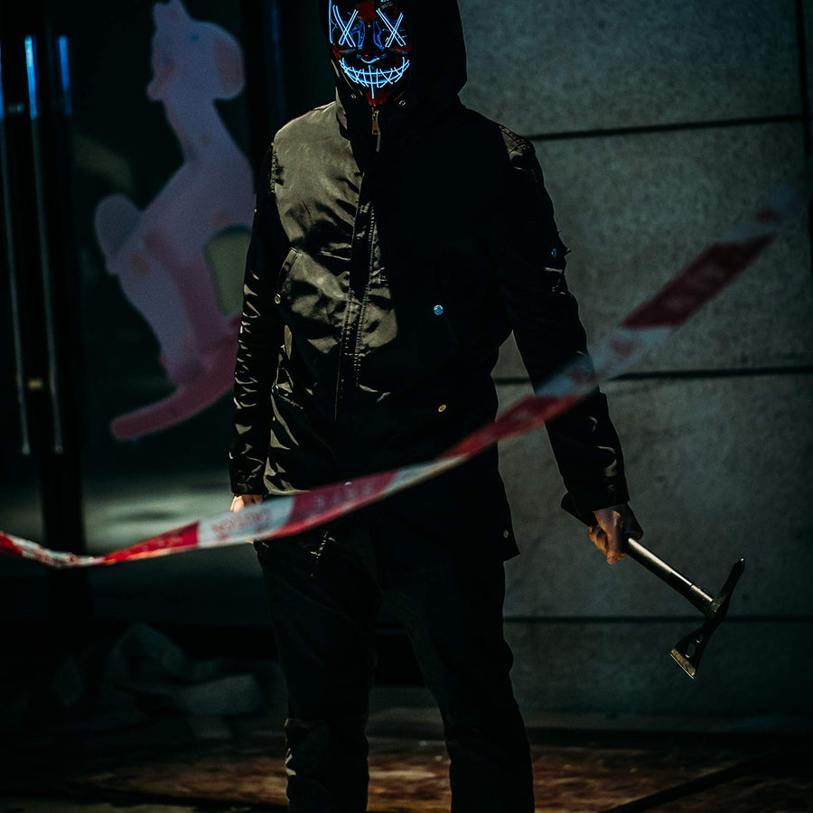 MeiGuiSha LED Halloween Light Up Purge Mask Women,Halloween Scary Cosplay Purge Mask LED for Festival Padrties