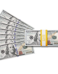RUVINCE Play Money for Kids Prop Money 100 Dollar Bills 100X100 Pcs Size : 6.14x2.59 in Prop Money Magician Porp,Movie Props
