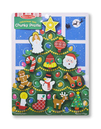 Melissa & Doug Holiday Christmas Tree Wooden Chunky Puzzle (13 pcs)
