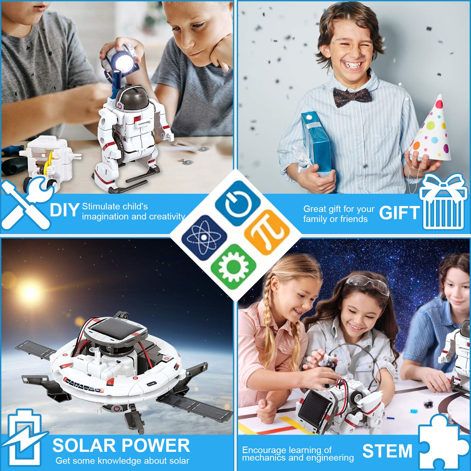 Science Kits for Kids Age 8-12 Solar Robot Kit Learning Building STEM Toys Experiments for Kids 6-8, Educational Toy for 8 9 10 Year Old Boys Girls Christmas Birthday Gifts-Powered by Solar