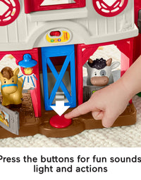 Fisher-Price Little People Caring for Animals Farm Playset with Smart Stages Learning Content for Toddlers and Preschool Kids
