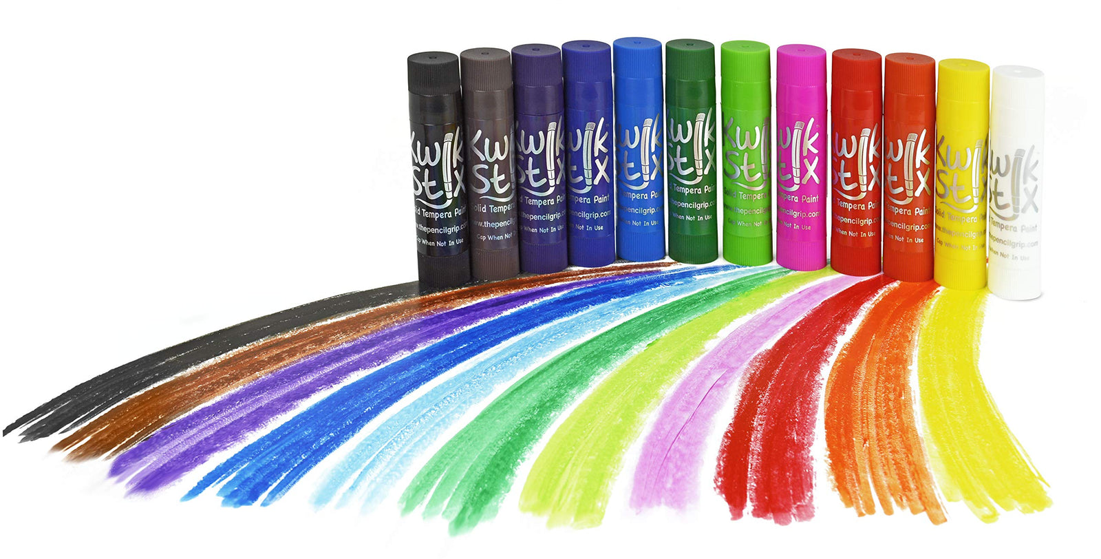 The Pencil Grip Kwik Stix Paint Pens, Solid Tempera Paint Pens, Super Quick Drying, 12 Count - TPG-602