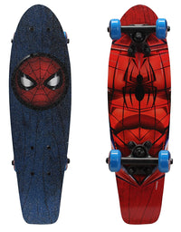 PlayWheels Ultimate Spider-Man 21 Inch Wood Cruiser Skateboard - Beginner Skateboard for Kids - Spidey Eyes

