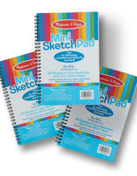 Melissa & Doug Mini Sketch Pad of Paper (6 x 9 inches) - 50 Sheets, 3-Pack
