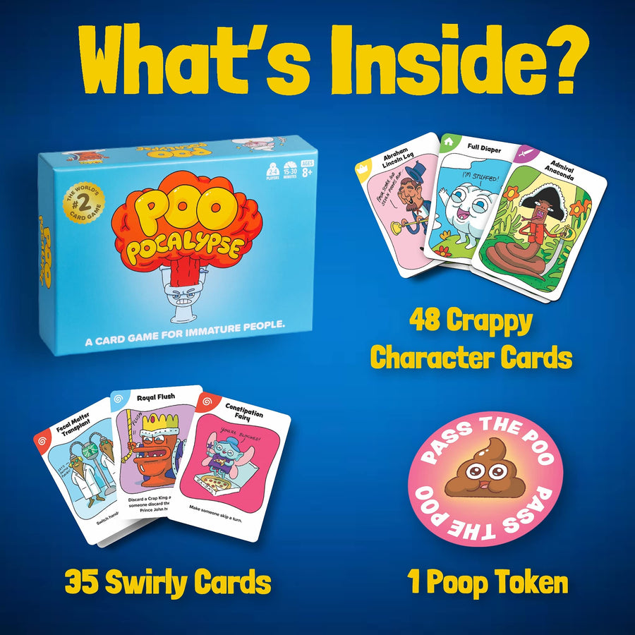 Poo Pocalypse Card Game - The Hilarious Family Party Game for Kids & Adults. [Perfect for Family Game Night]