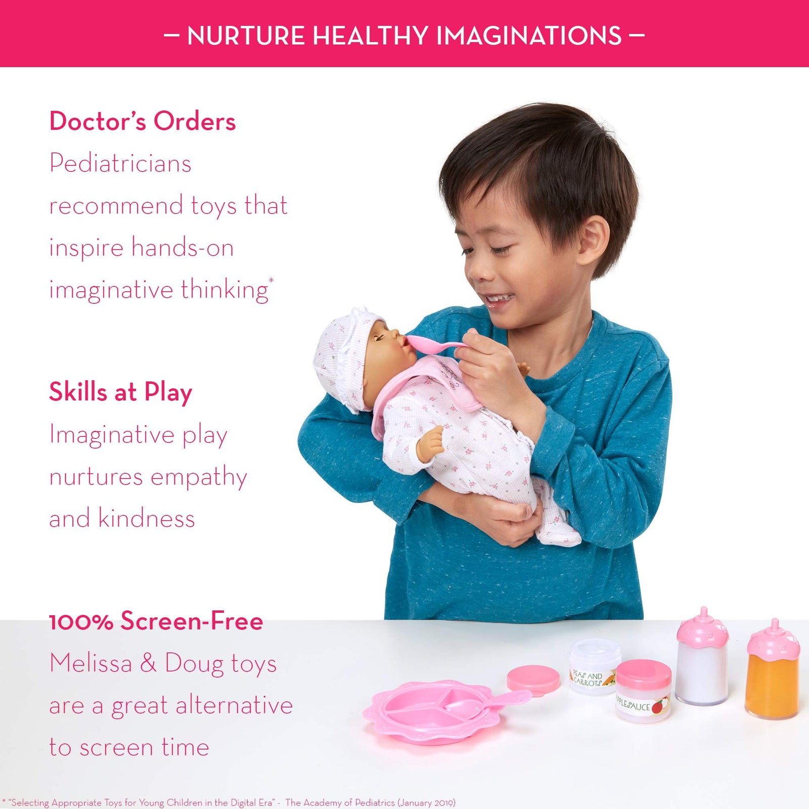 Melissa & Doug Doll Feeding and Changing Accessories - Bib, Bag, Diaper, Wipes, Utensils, Bottles