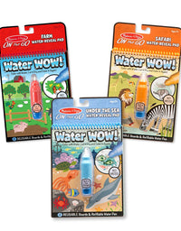 Melissa & Doug Water Wow! - Water Reveal Pad Bundle - Farm, Safari & Under The Sea
