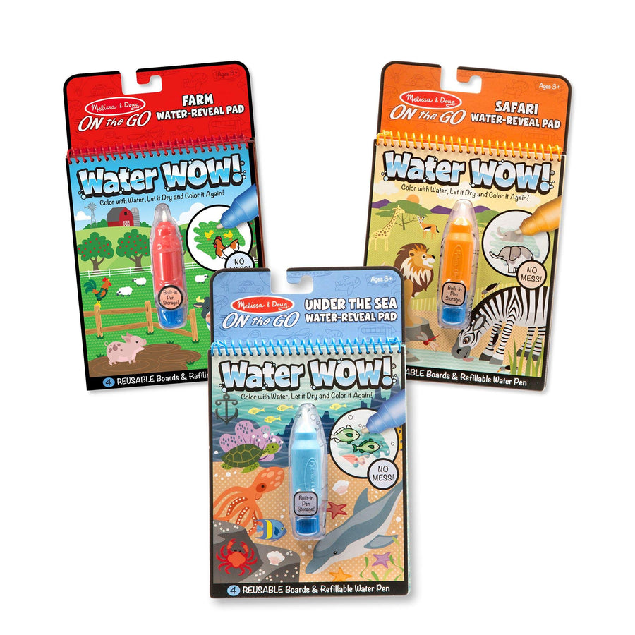 Melissa & Doug Water Wow! - Water Reveal Pad Bundle - Farm, Safari & Under The Sea