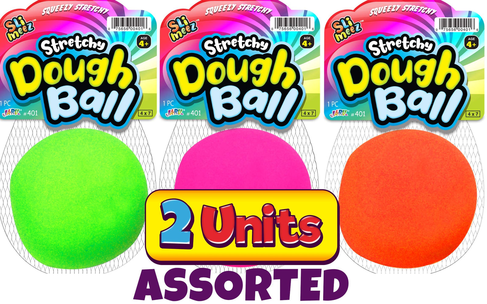 Fun a Ton Stretchy Balls Stress Relief (Pack of 1) Soft Dough Stress Ball Pull and Stretch. Hand Therapy or Sensory Fidget Toy, Squishy Anxiety Relaxing Toy. | 401-1s