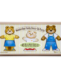 Melissa & Doug Mix 'n Match Wooden Bear Family Dress-Up Puzzle With Storage Case (45 pcs)
