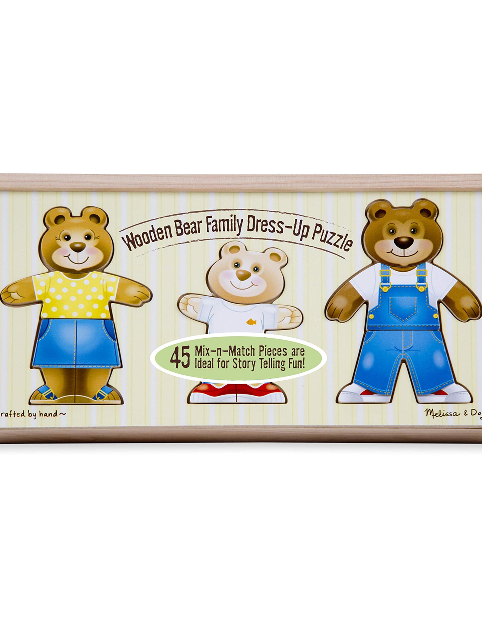 Melissa & Doug Mix 'n Match Wooden Bear Family Dress-Up Puzzle With Storage Case (45 pcs)