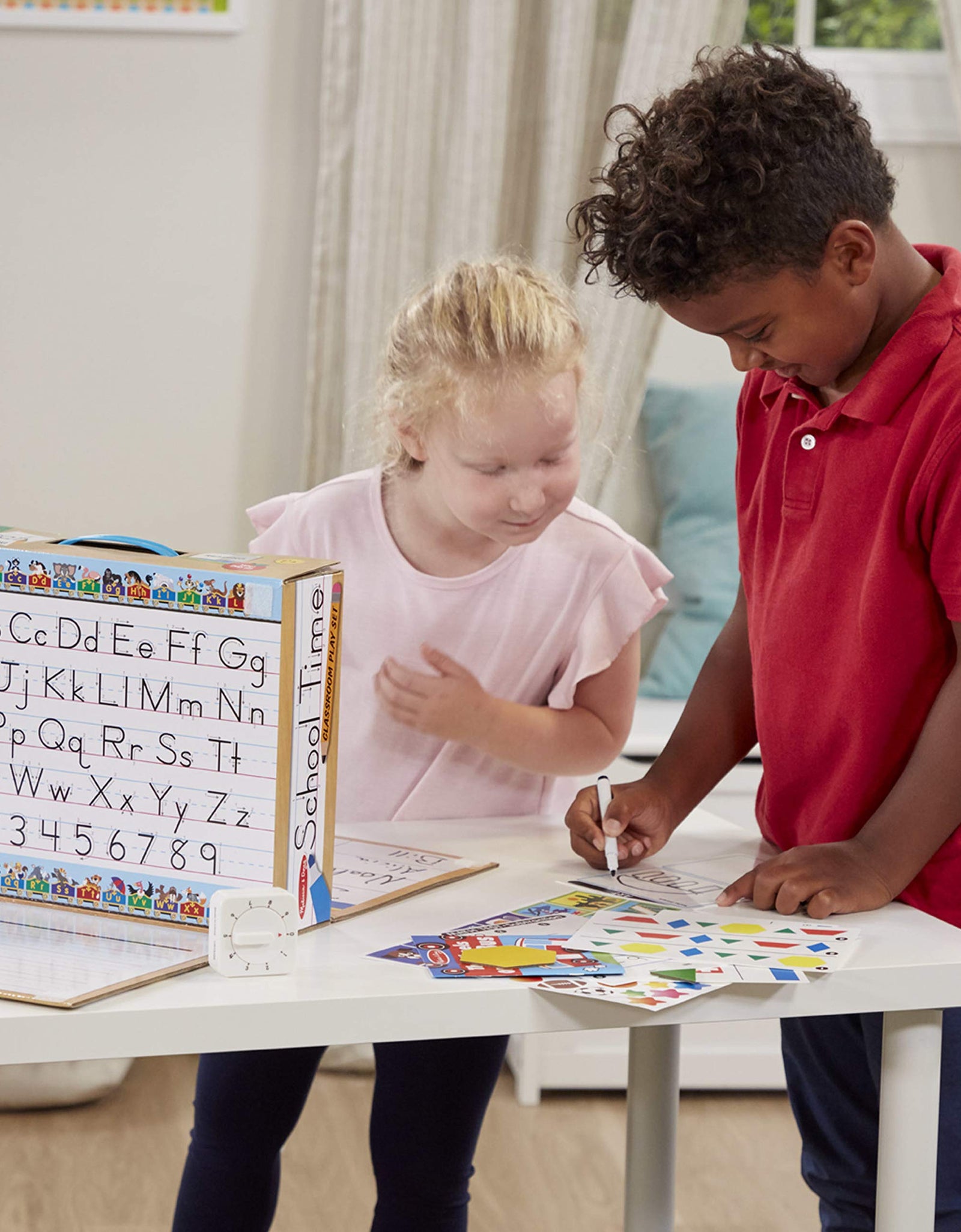 Melissa & Doug School Time! Classroom Play Set Game - Be Teacher or Student