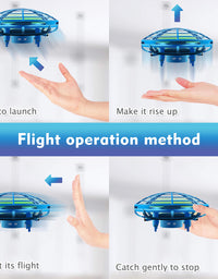 Hand Operated Drones for Kids or Adult - Interactive Infrared Induction Indoor Helicopter Ball with 360° Rotating and Shinning LED Lights,Hand-Controlled Flying Ball Toys for 5 6 7 8 9 10 11 12 Years

