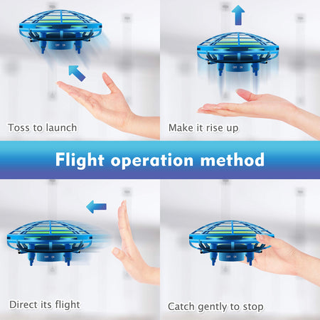 Hand Operated Drones for Kids or Adult - Interactive Infrared Induction Indoor Helicopter Ball with 360° Rotating and Shinning LED Lights,Hand-Controlled Flying Ball Toys for 5 6 7 8 9 10 11 12 Years