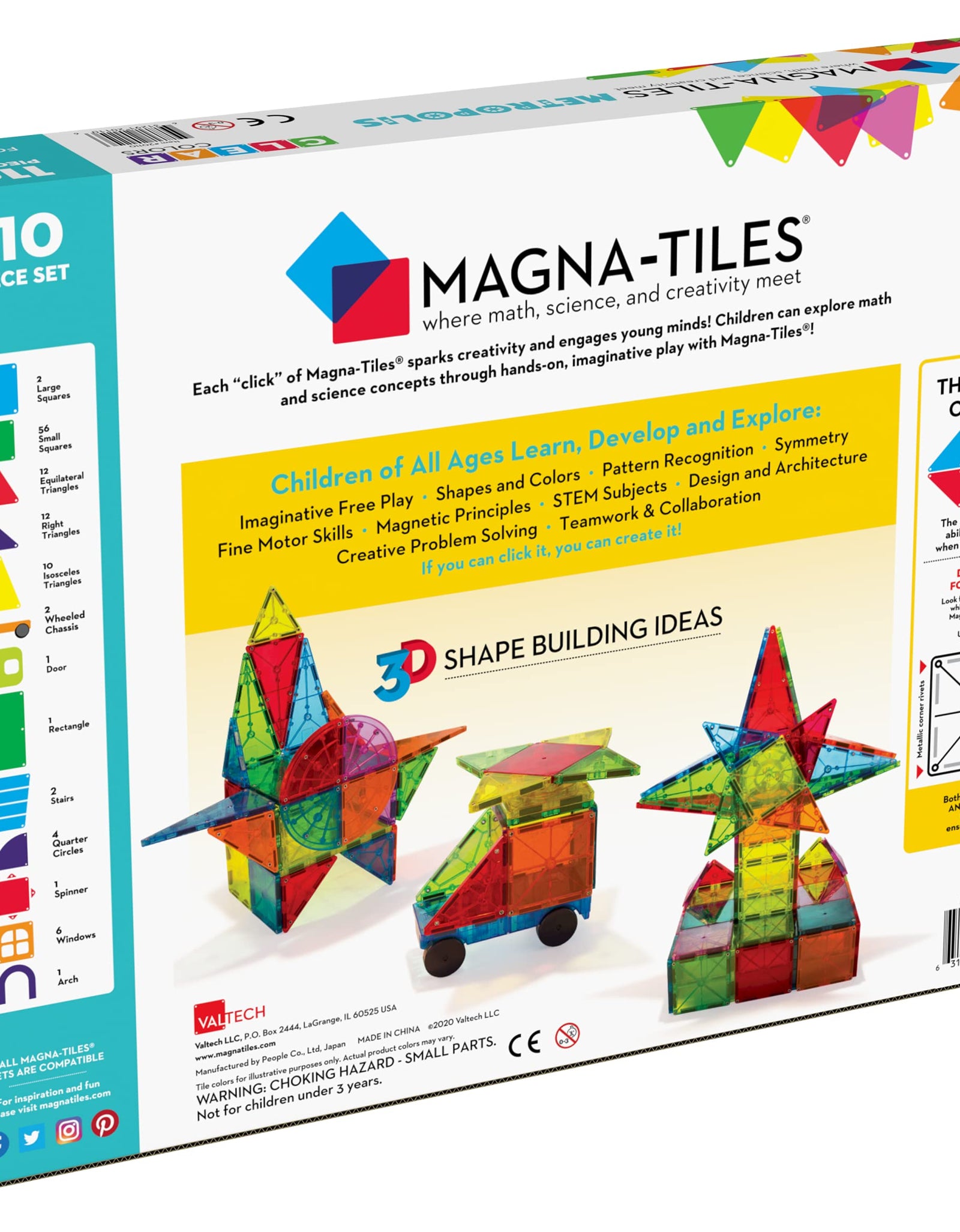 Magna Tiles Metropolis Set, The Original Magnetic Building Tiles for Creative Open-Ended Play, Educational Toys for Children Ages 3 Years + (110 Pieces)