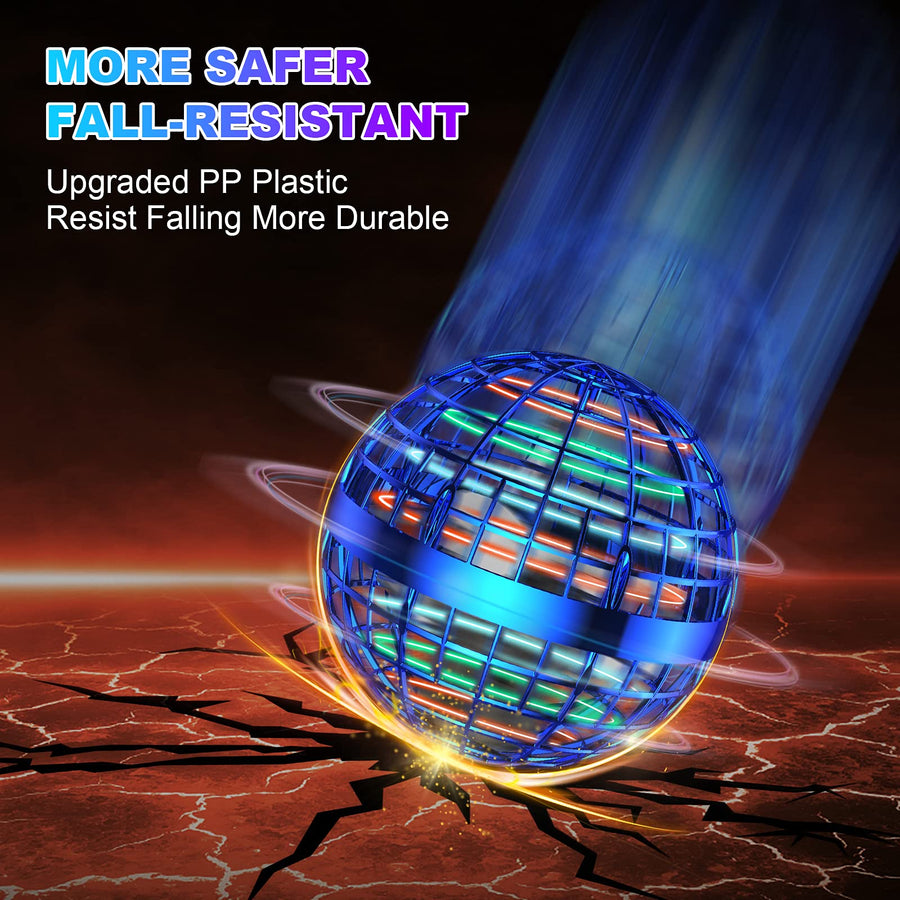 Joysky Flying Orb - Flying Ball Toy DIY Flying Space Orb RGB Light Flying Toys 360°Rotating Hover Ball Cool Toy Soaring Orb Drones for Kids Adult, 2021 Upgraded Flyorb Blue