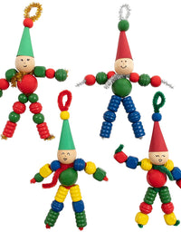 READY 2 LEARN Christmas Crafts - Create Your Own Bead Elves - Set of 4 - DIY Ornaments for Kids - Christmas Tree Decoration - All Materials Included
