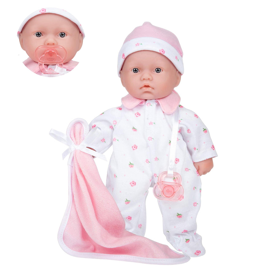 Caucasian 11-inch Small Soft Body Baby Doll | JC Toys - La Baby | Washable |Removable Pink Outfit w/ Hat & Blanket | For Children 12 Months +