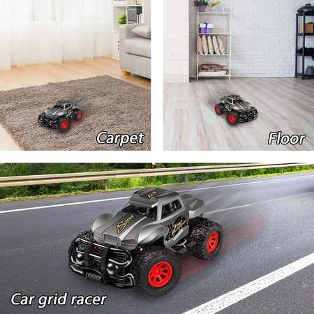 GaHoo Remote Control Car for Kids - Durable Non-Slip Off-Road Shockproof RC Racing Car (Gray) RC Toys Car for Ages 3 4 5 6 7 8 Year Old Boys and Girls Best Gifts