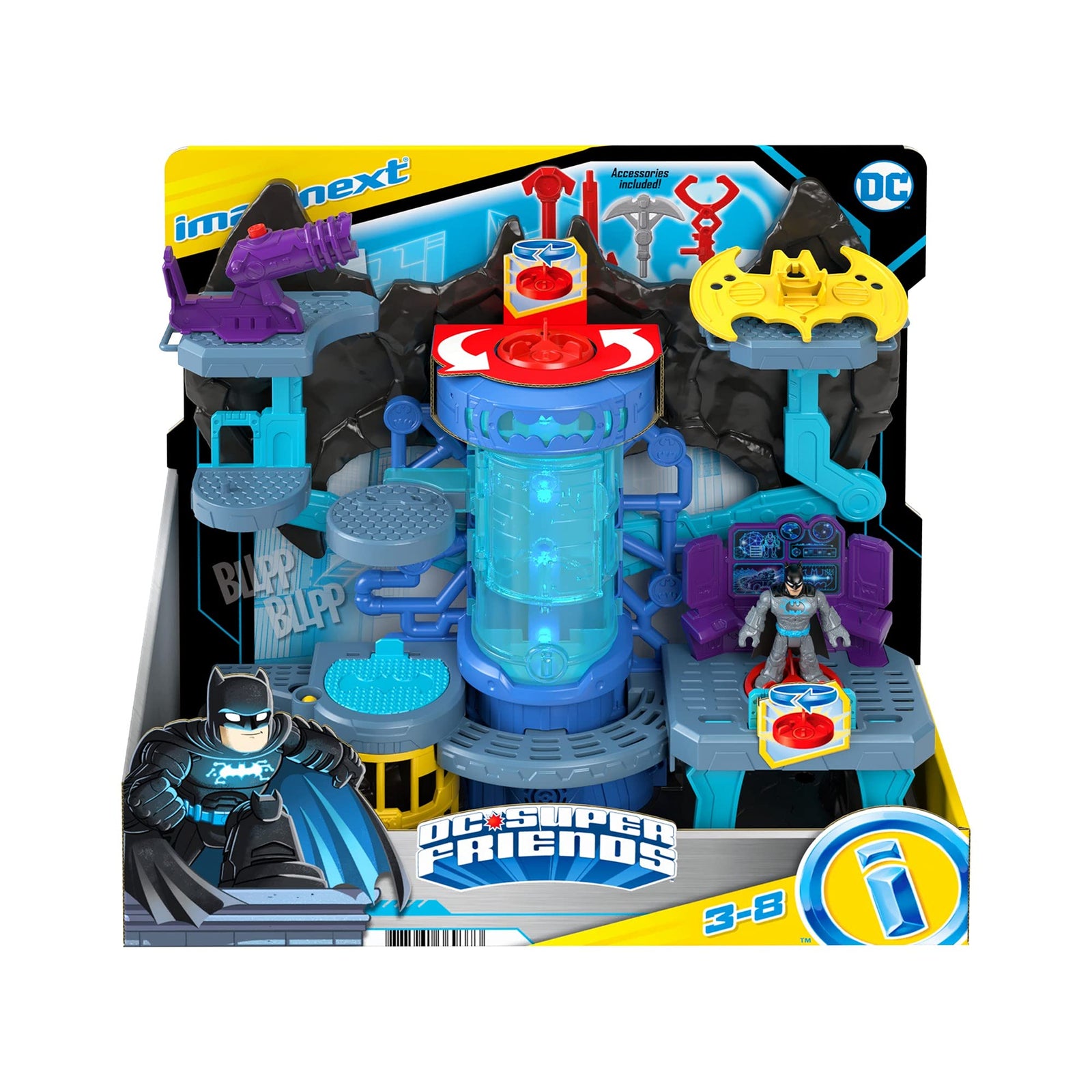 Fisher-Price Imaginext DC Super Friends Bat-Tech Batcave, Batman playset with lights and sounds for kids ages 3 to 8 years