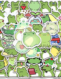 50 Pieces Frog Stickers Cartoon Vinyl Waterproof Stickers for Laptop,Guitar,Motorcycle,Bike,Skateboard,Luggage,Phone,Hydro Flask, Gift for Kids Teen Birthday Party
