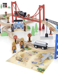 Imaginarium Mega Wooden Train Set, for Ages 3-6, 80 Pieces
