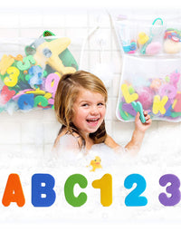 Original Tub Cubby Bath Toy Storage - Hanging Bath Toy Holder, with Suction & Adhesive Hooks, 14"x20" Mesh Net Shower Caddy for Kids Bathroom Decor, Bedroom & Car Toy Organizer - Bonus Rubber Duck & Hooks
