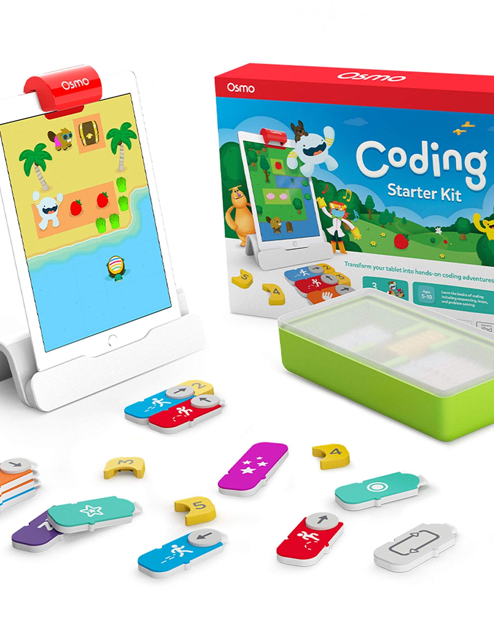 Osmo - Coding Starter Kit for iPad - 3 Educational Learning Games - Ages 5-10+ - Learn to Code, Coding Basics & Coding Puzzles - STEM Toy (Osmo iPad Base Included)