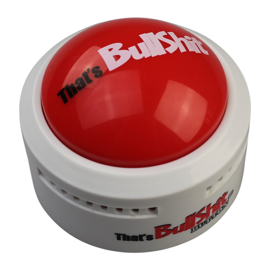 Talkie Toys Products That's Bullshit Button (White) - Talking Button Features Hilarious BS Sayings - Funny Gifts for Calling Out Fake News, Political bs and More