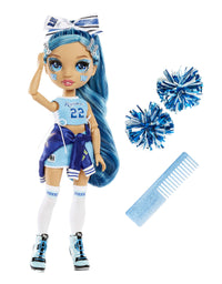 Rainbow High Cheer Skyler Bradshaw – Blue Cheerleader Fashion Doll with Pom Poms and Doll Accessories, Great for Kids 6-12 Years Old
