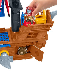 Fisher-Price Imaginext Shark Bite Pirate Ship, Playset with Pirate Figures and Accessories for Preschool Kids Ages 3 to 8 Years
