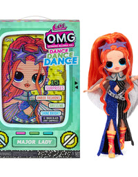 LOL Surprise OMG Dance Dance Dance Major Lady Fashion Doll with 15 Surprises Including Magic Black Light, Shoes, Hair Brush, Doll Stand and TV Package - A Great Gift for Girls Ages 4+
