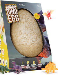 Jumbo Dino Egg - Unearth 12 Unique Large Surprise Dinosaurs in One Giant Filled Egg - Discover Dinosaur Archaeology Science STEM Crafts Gifts for Boys & Girls…
