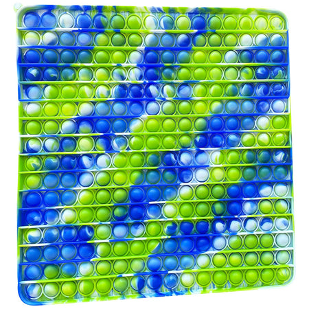 Wuximde Big Size Push Pop Bubble Sensory Fidget Toys,256 Bubbles Stress Reliever Silicone Pressure Relieving Toy,for Autistic Kids Special Needs Children Anxiety Adults (Tie dye Green)