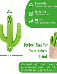 Cactus Baby Teething Toys for Newborn Infants and Toddlers - Self-Soothing Pain Relief Soft Silicone Teether and Training Toothbrush for Babies, BPA Free, Soothes Babies Sore Gums
